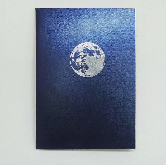 Full Moon Logbook - Silver Foil Stamp Mini Notebook